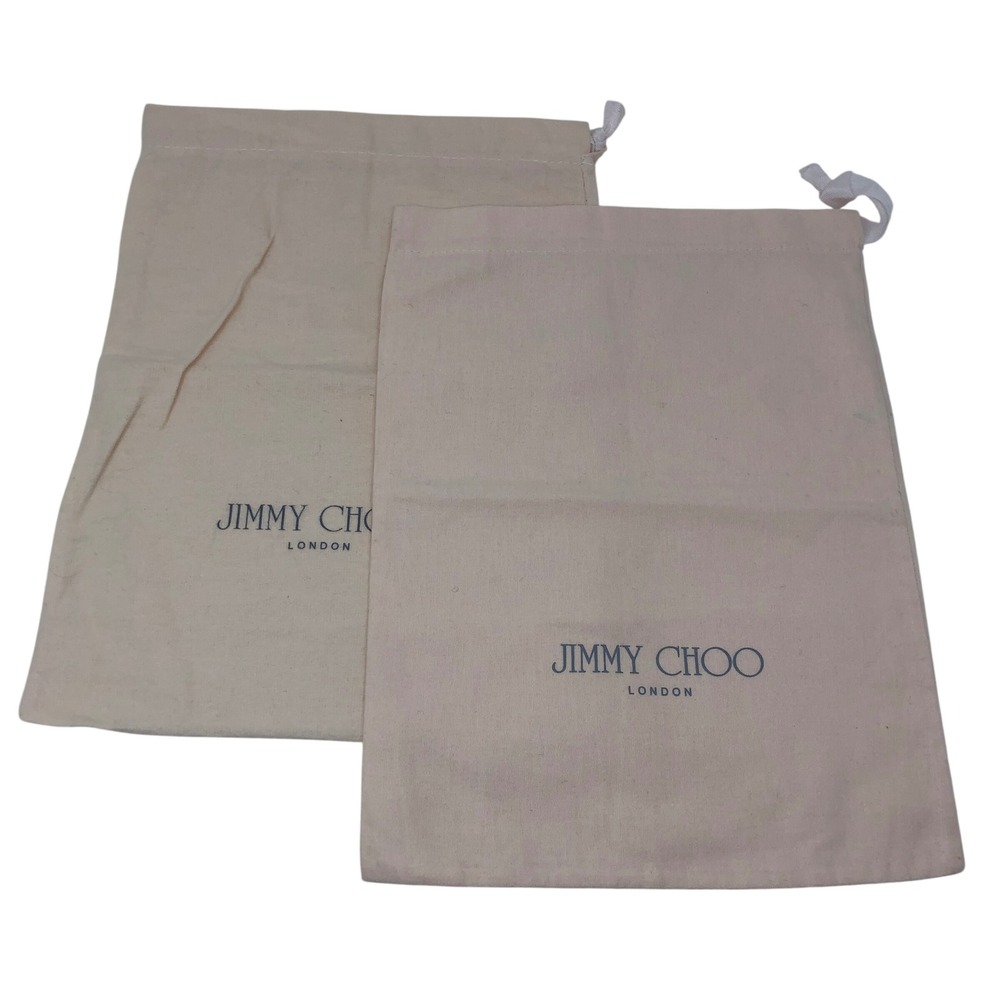 Jimmy Choo Dust Bags Cream Drawstring Storage Set of 2